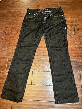Vintage COOGI Embroidered Y2K Black Denim Jeans Size 13/14